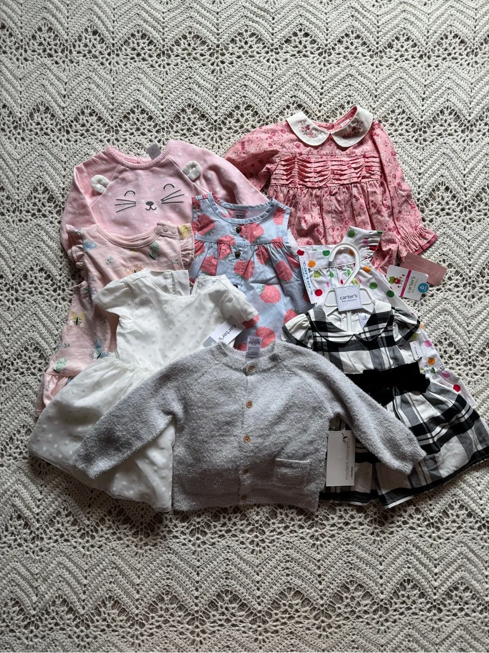 NWT Baby Carters Bundle 3-6 Months Lot Of Baby Girl Clothes Dresses Tops